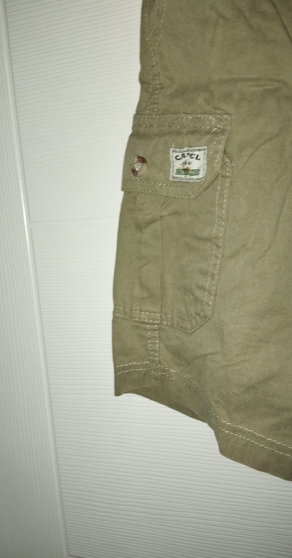 Düğmeli yeşil Pamuklu Erkek Şort - Görsel 3