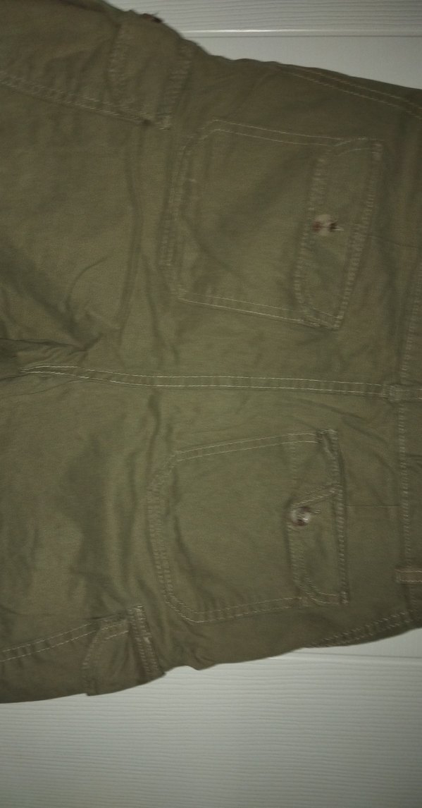 Düğmeli yeşil Pamuklu Erkek Şort - Görsel 4