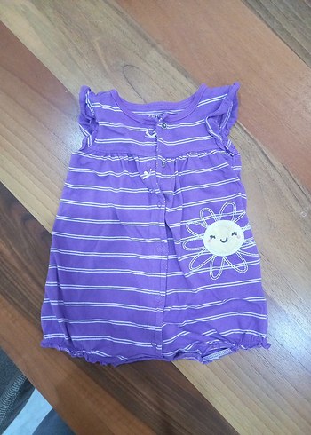 CARTER'S Mor Çizgili Bebek Kız Tulum