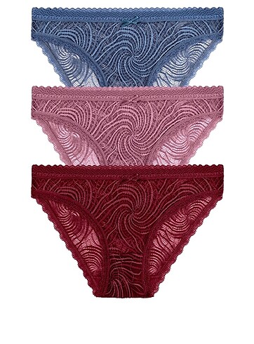 Suwen 3?lü dantelli slip külot