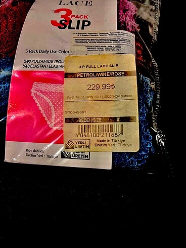 s Beden çeşitli Renk Suwen 3?lü dantelli slip külot
