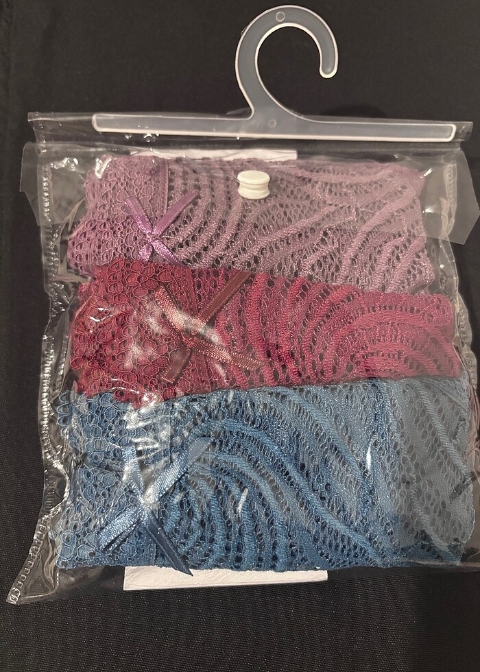 Suwen 3?lü dantelli slip külot - Görsel 2