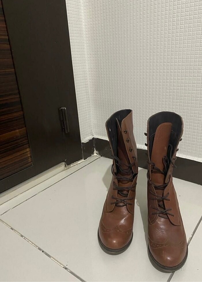 Taba topuklu çizme - Görsel 4