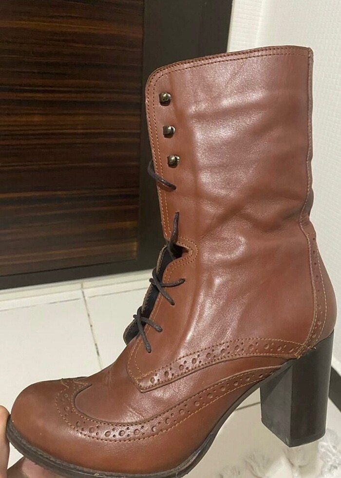 Taba topuklu çizme - Görsel 2