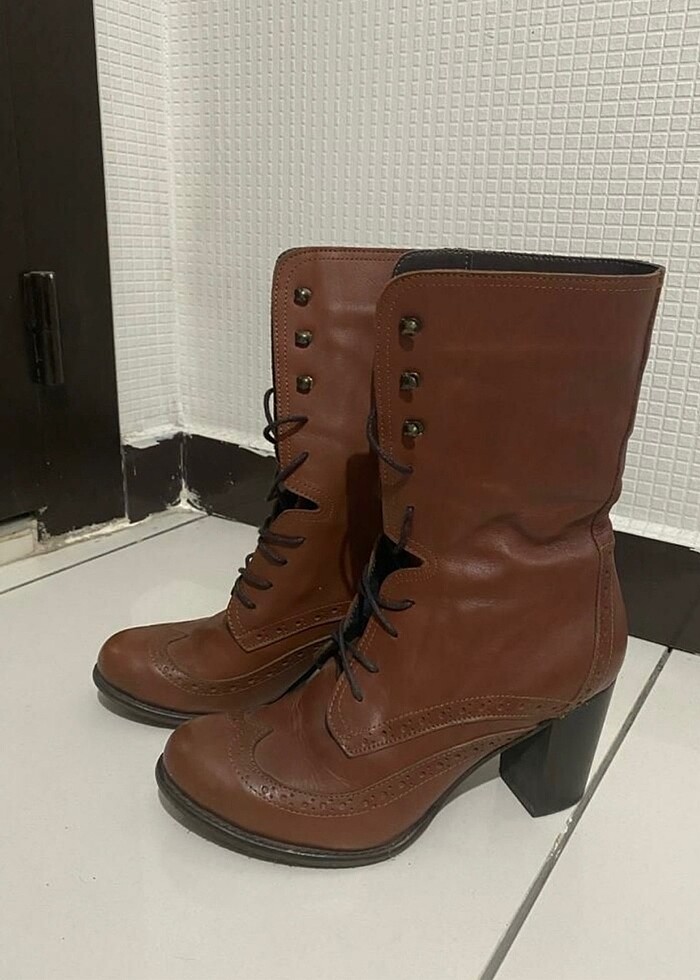 Taba topuklu çizme - Görsel 5