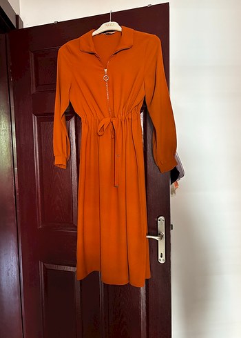 Kahverengi Uzun Kollu Kemerli Tunik - Görsel 2