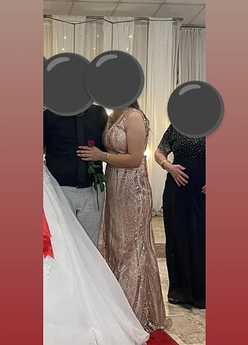 Gold kadın askılı abiye elbise