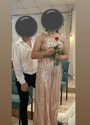 Diğer Gold kadın askılı abiye elbise