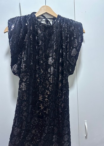 Kadın Siyah Yılan Desenli Kısa Abiye - Görsel 2