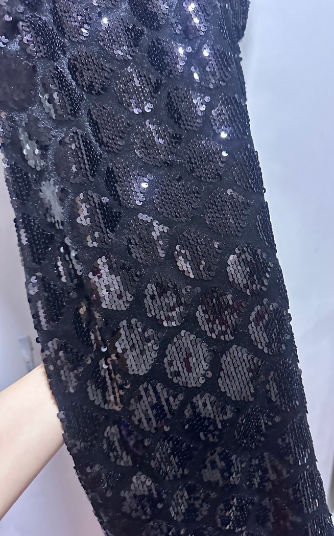 Kadın Siyah Yılan Desenli Kısa Abiye - Görsel 4