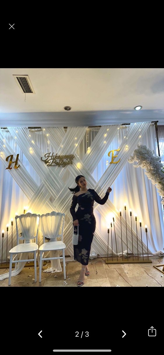 Beyaz Drapeli Straplez Uzun Abiye - Görsel 2