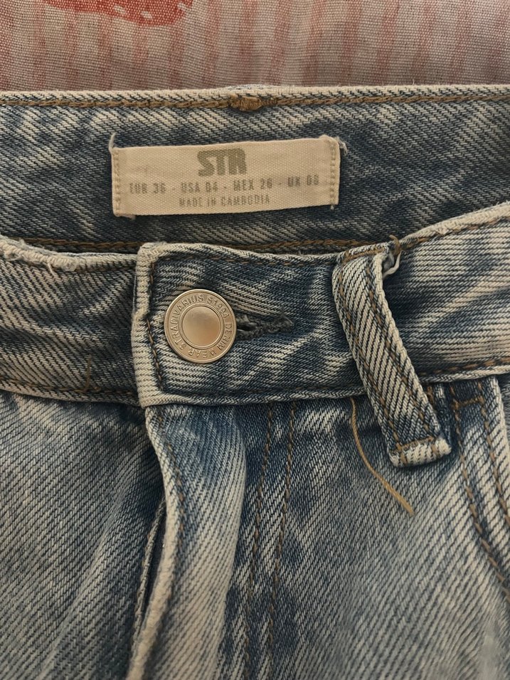 Gri Salaş Midi Kadın Kot Pantolon - Görsel 2