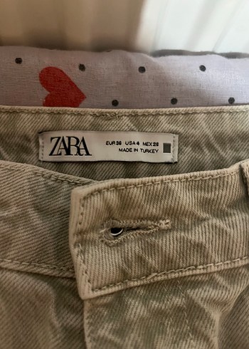 Bej Düğmeli Bol Kesim Midi Kadın Kot Pantolon - Görsel 2