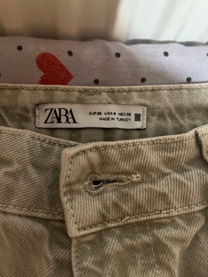 Bej Düğmeli Bol Kesim Midi Kadın Kot Pantolon - Görsel 2