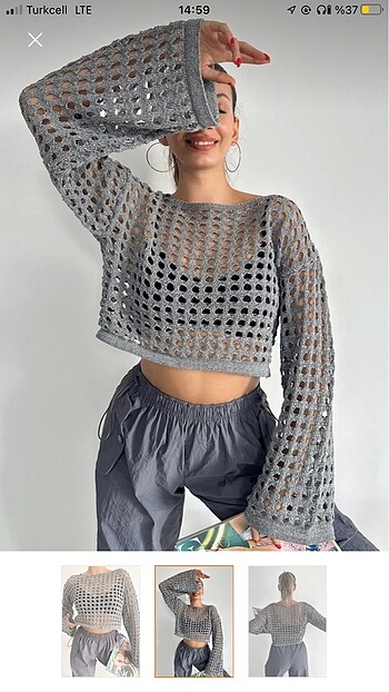 ispanyol kol delikli crop