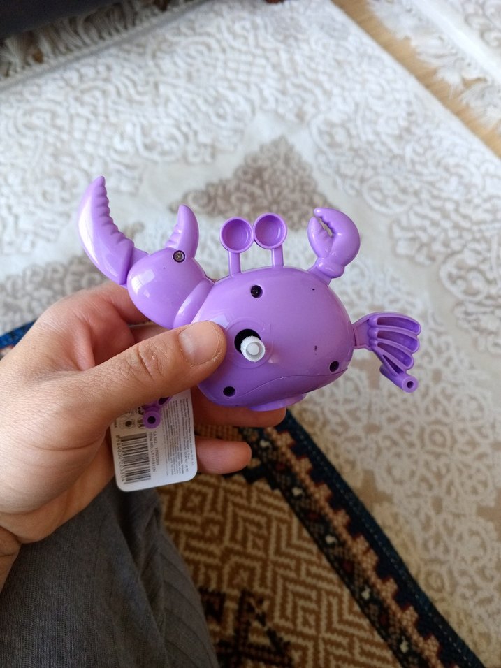 Beyaz Peluş Ayı Oyuncak kurmalı Yengeç, kurbağa, kaplumbağa - Görsel 2