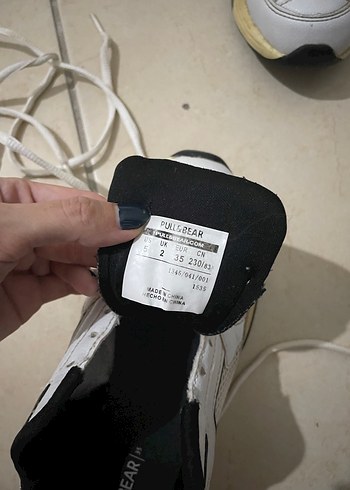 35 Beden Pullandbear Beyaz Bağcıklı Spor Ayakkabı