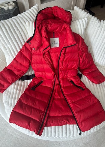 Orjinal Moncler Kırmızı Fermuarlı Çocuk Kışlık Mont