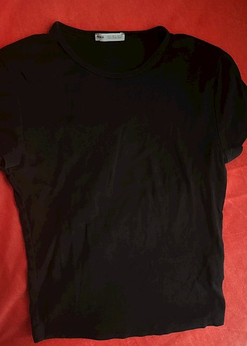 Bershka Siyah Kısa Kollu Crop