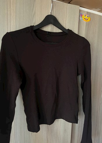 Kahverengi Kadın Uzun Kollu Crop Top