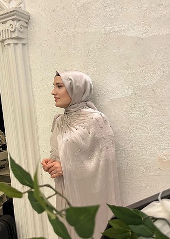 Beyaz Drapeli Uzun Düğün Elbisesi - Görsel 2