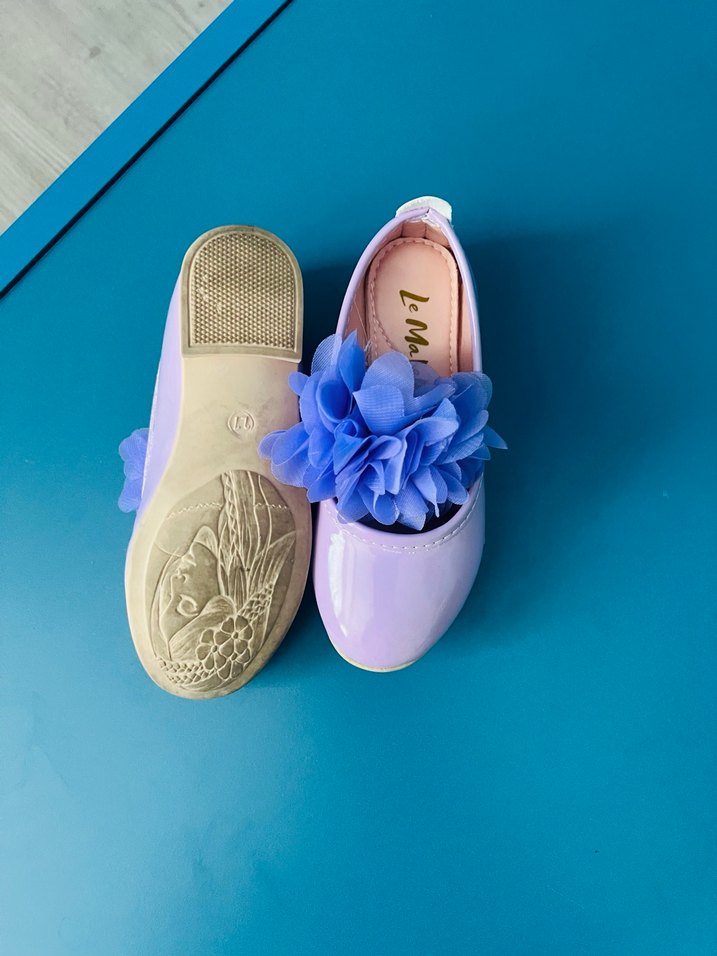 Lila Çiçek Detaylı Kız Babet - Görsel 3