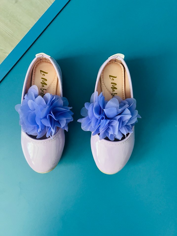 Lila Çiçek Detaylı Kız Babet - Görsel 2