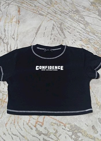 Siyah Pamuklu Kısa Kollu Kadın Tişört - Görsel 2