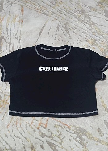 Siyah Pamuklu Kısa Kollu Kadın Tişört - Görsel 3