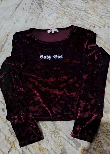 Bordo Kadife Bluz Uzun Kollu - Görsel 3