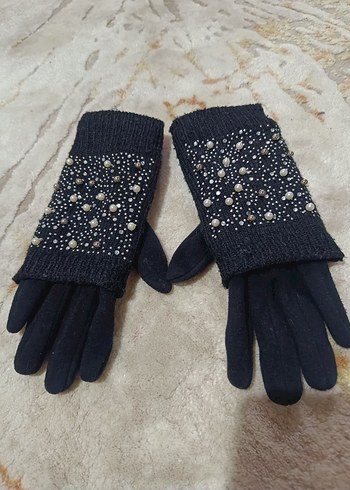 Siyah Payetli Kadın Eldiven - Görsel 3