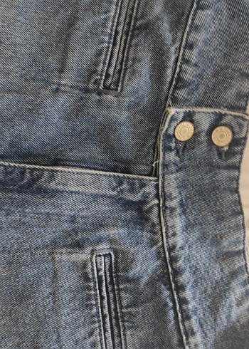 34 Beden Mavi Vintage Mini Kot Şort