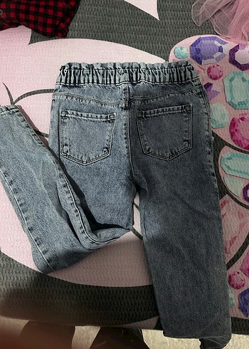LC Waikiki Kız Çocuk Gri Baskılı Bol Kesim Kot Pantolon