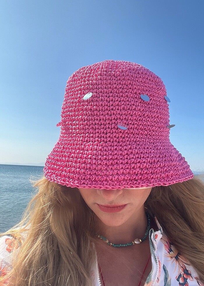 Kağıt ip el emeği şapka - Görsel 2