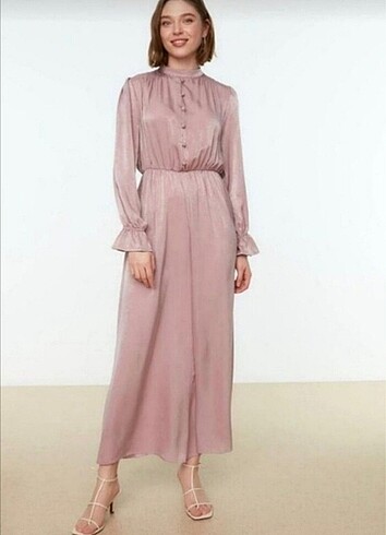 Pembe Saten Abiye