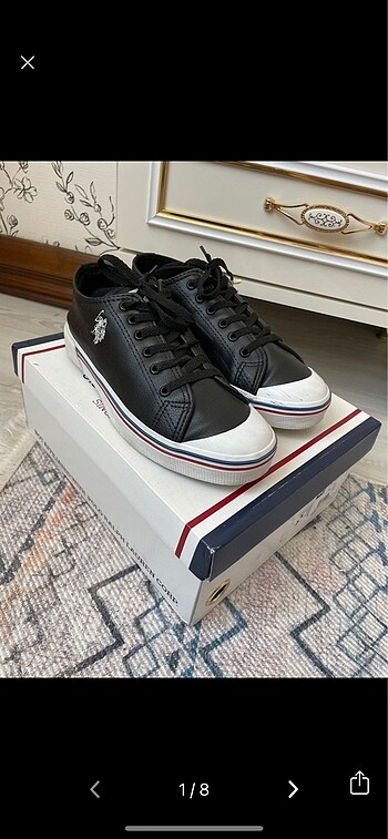 U.S.Polo Assn siyah deri converse