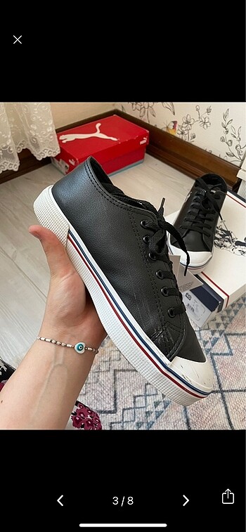 40 Beden U.S.Polo Assn siyah deri converse