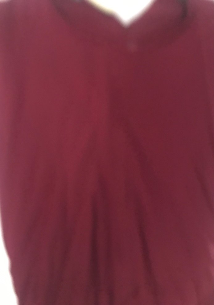 Bordo V Yakalı Kolsuz Hamile Tuniği - Görsel 2