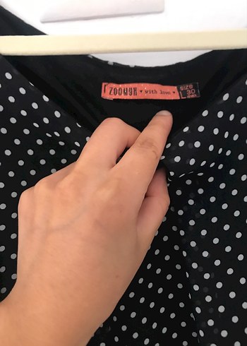 Siyah Puantiyeli Midi Elbise - Görsel 3