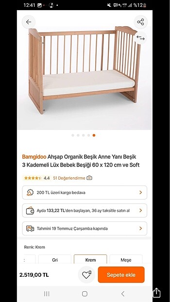 Ahşap beşik sıfır ayarında deformasyonu yoktur