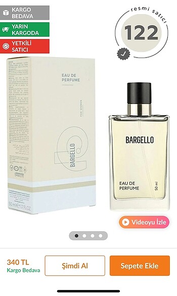  Beden Bargello 122 Kadın 50 ml Parfüm Edp Orıental