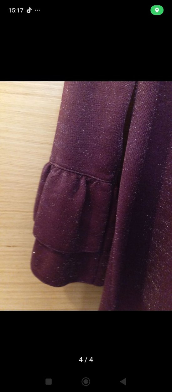 Mor Uzun Kollu Rahat Kesim Tunik - Görsel 3