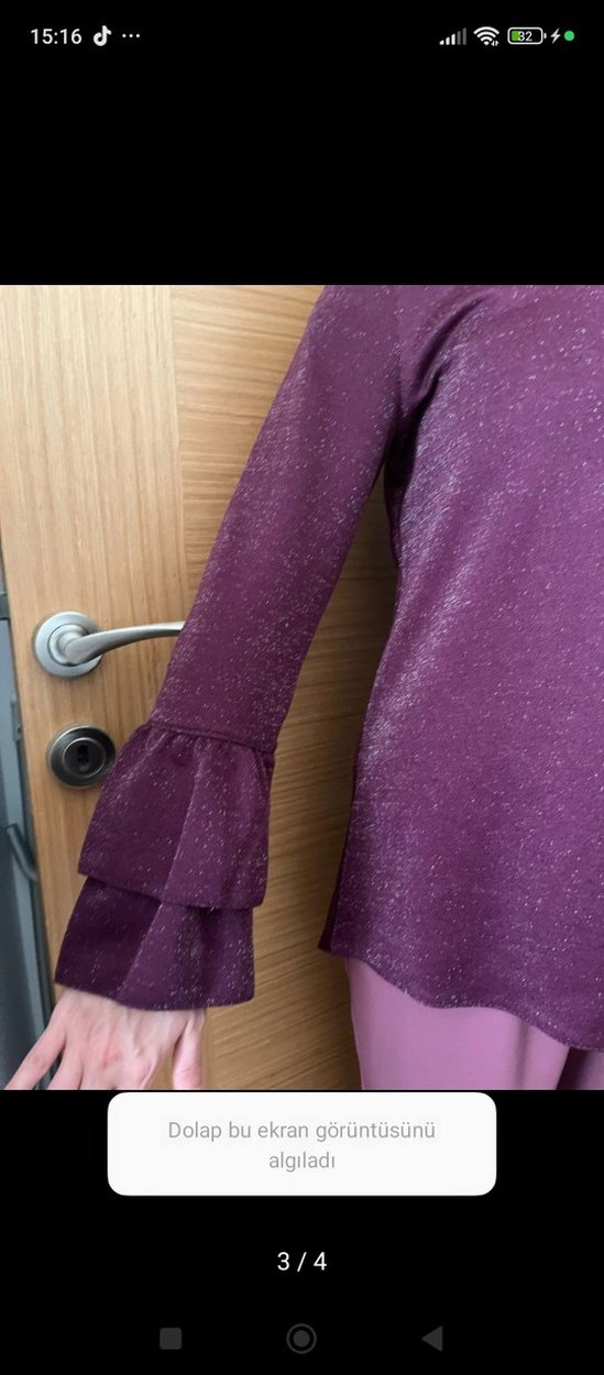 Mor Uzun Kollu Rahat Kesim Tunik - Görsel 4