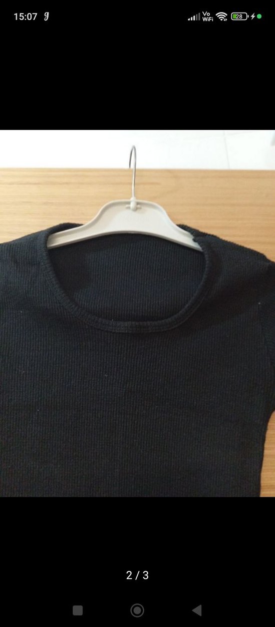 Siyah Kadın Uzun Kollu İnce Sweatshirt - Görsel 3