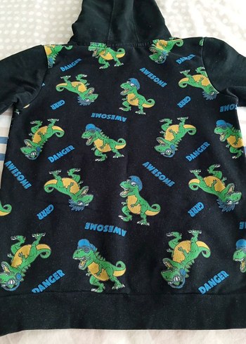 Erkek Çocuk Siyah Baskılı Kapüşonlu Sweatshirt - Görsel 3