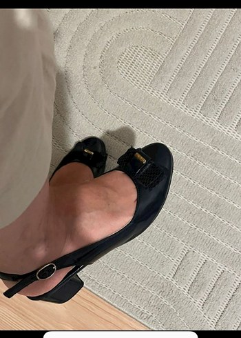 Lacivert Tokalı Kadın Topuklu Ayakkabı - Görsel 7