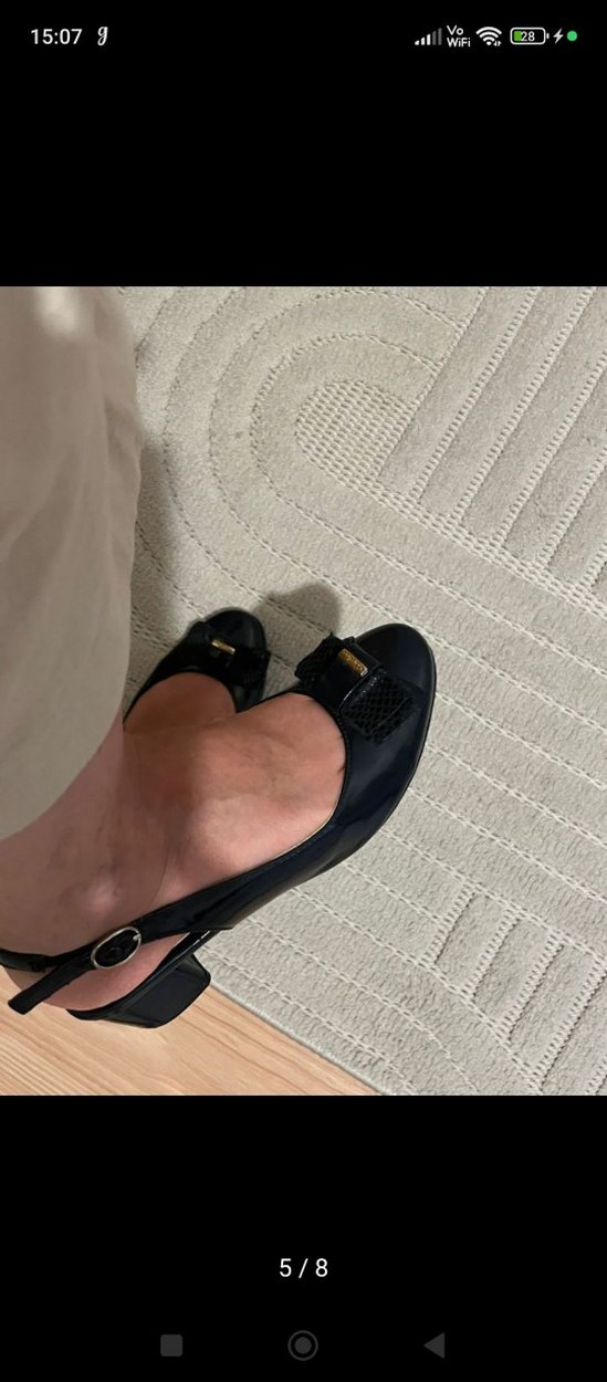 Lacivert Tokalı Kadın Topuklu Ayakkabı - Görsel 2