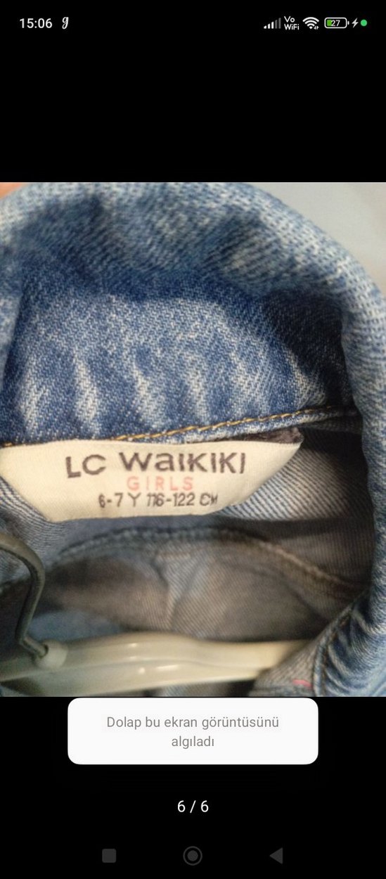 Nakışlı Mavi Kız Çocuk Kot Ceket - Görsel 3