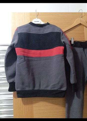 Gri Erkek Çocuk Triko Sweatshirt ve Eşofman - Görsel 3