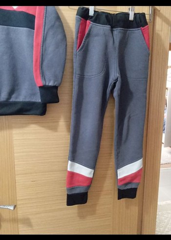 Gri Erkek Çocuk Triko Sweatshirt ve Eşofman - Görsel 4